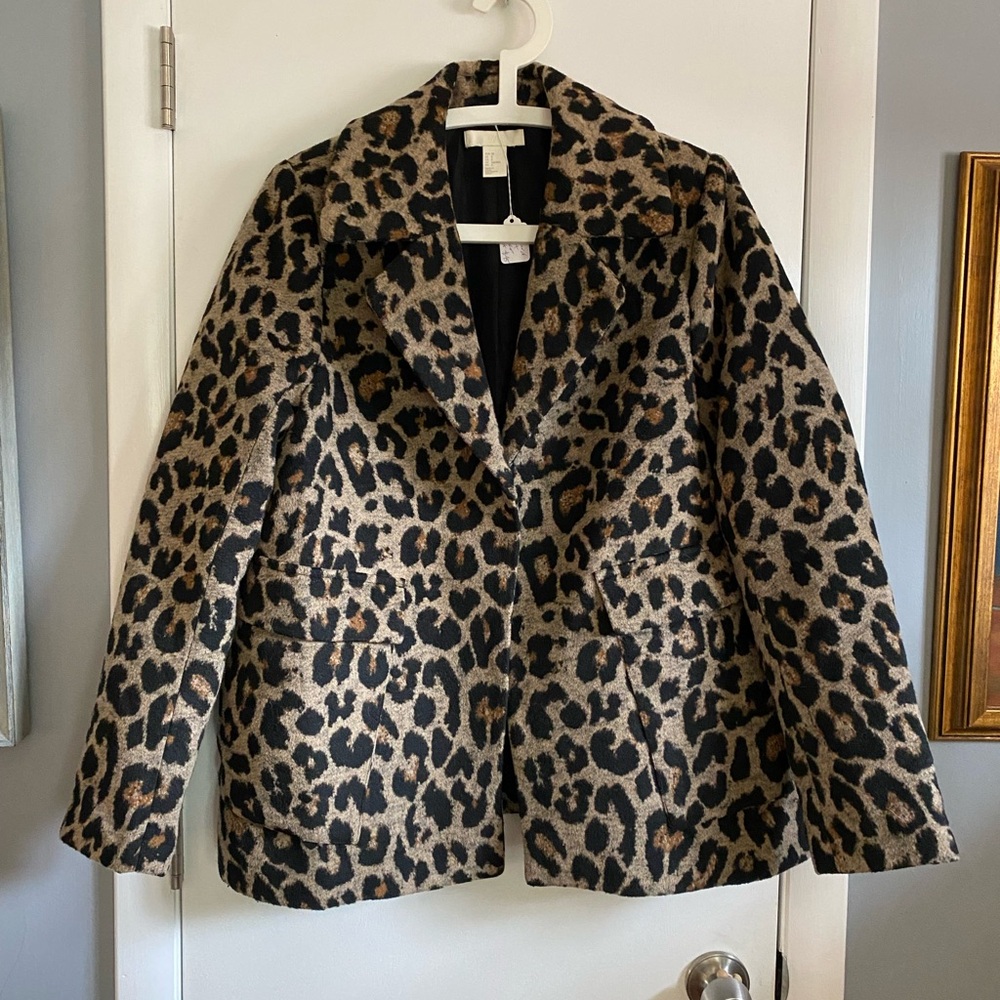H&M Leopard Print Jacket - Size 8 - image 1